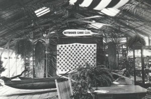 The veterans flag hung in the Outrigger Canoe Club Lobby during World War I in commemoration of Club members serving in the armed forces.