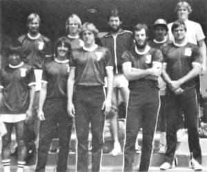 1978 OCC AA Volleyball Team Front: Coach Dave Shoji, Kainoa Downing, Mark Rigg, John Zabriskie, Randy Shaw.  Back: Ilmar Tarikas, Jim Iams, Mike Griffith, Charlie Jenkins, Peter Ehrman.